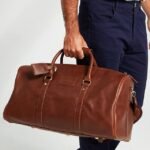 Men's Versatile Leather Weekender Bag with Integrated Shoe